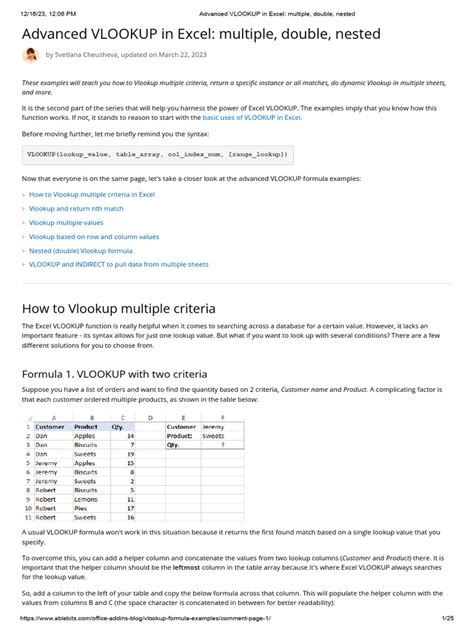 Advanced VLOOKUP in Excel: multiple, double, nested.